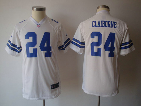 Nike White Dallas Cowboys 24 Claiborne Youth Game NFL Jerseys
